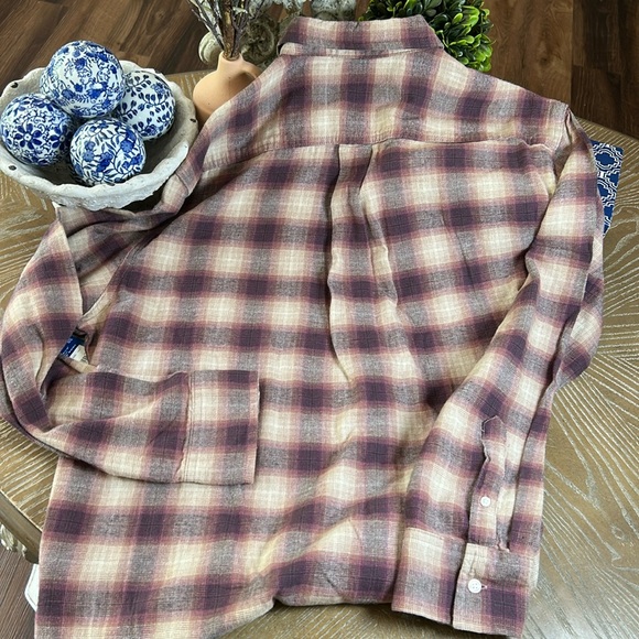 NEW! With Tags Men’s Soft Flannel Eggplant Purple Plaid Shirt - Picture 9 of 9